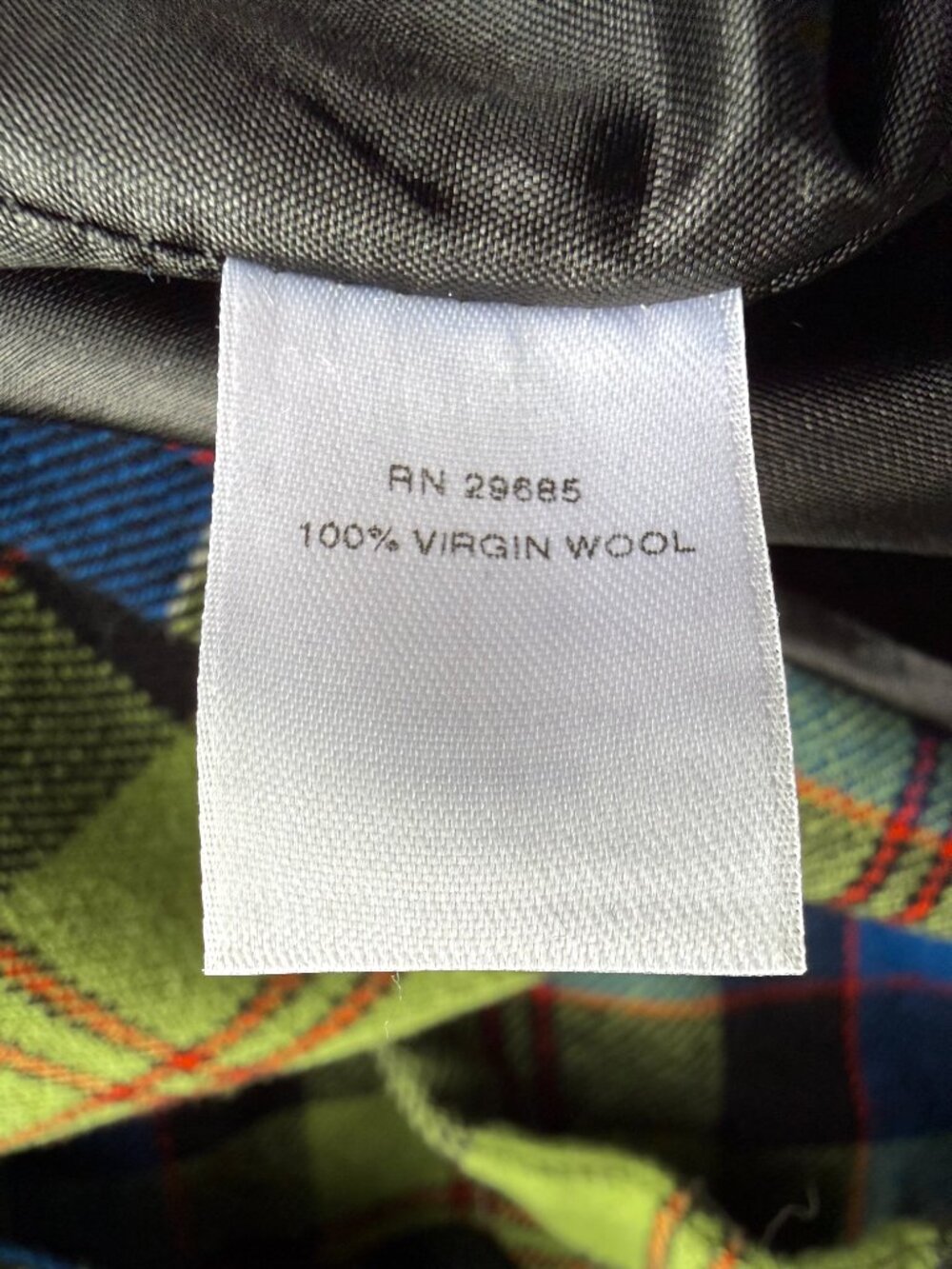 Pendleton Wool Plaid Jacket Green Cobalt Blue Wide Round Collar (16) - Picture 9 of 10